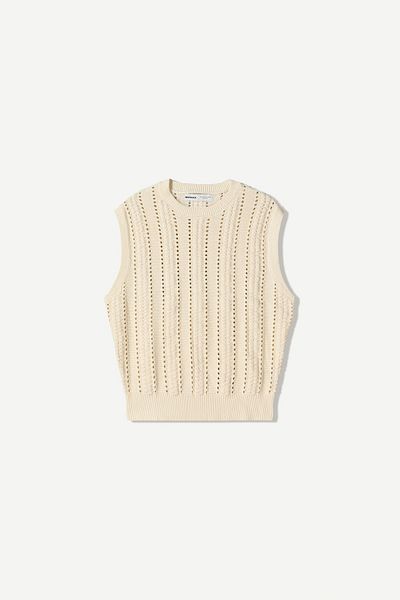 Bershka Textured open knit vest