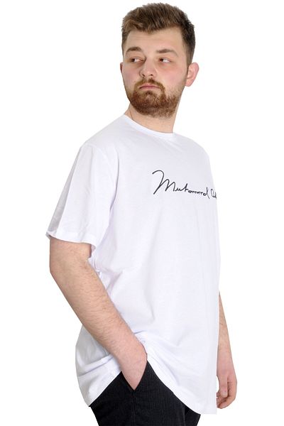 ModeXL Ανδρικό μπλουζάκι Mode Xl Plus Size Muhammed Alı 23160 Λευκό
