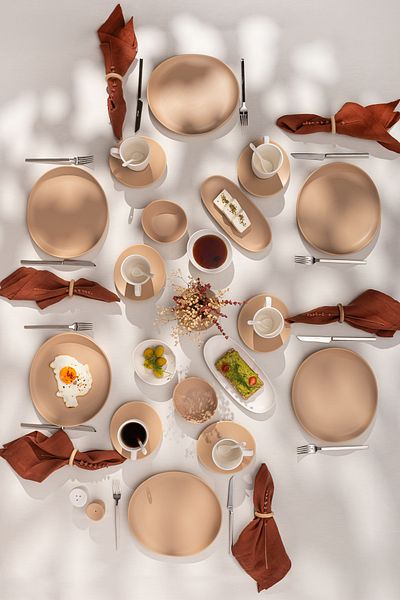 İSTANBUL PORSELEN Belin 32 Piece Breakfast Set for 6 People