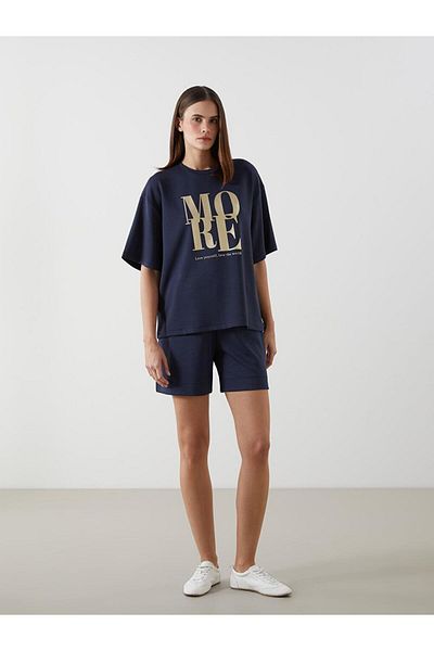 LC Waikiki Lcw Vision Crew Neck Printed Oversize Women's T-Shirt