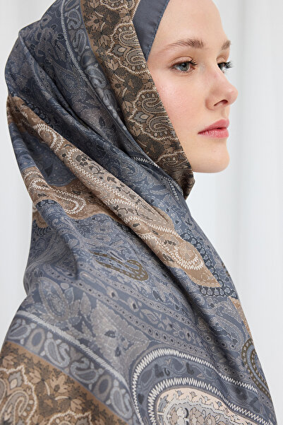 cs camellia scarf Vela Pattern Soft Shawl - Gray