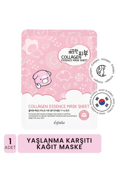 Esfolio Kolajen Içeren Yaşlanma Karşıtı Kağıt Maske Collagen Essence Mask Sheet