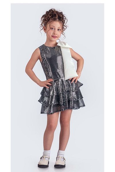 s.t. sebat tekstil Rochie de petrecere pentru fete fără mâneci din țesătură cu paiete Sb702