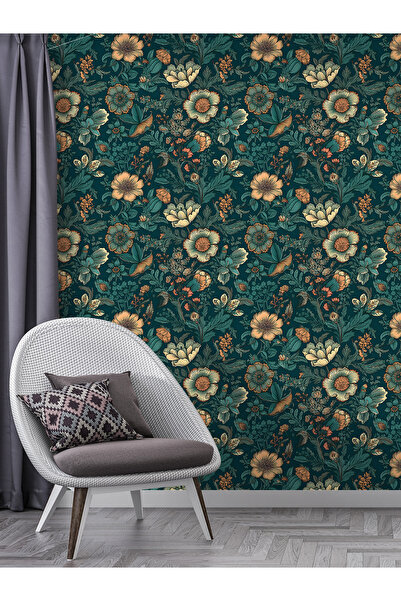 dreamwall Çiçek Desenli Tek Parça Duvar Kağıdı -Isı ve Ses Yalıtımı Yırtılmaz