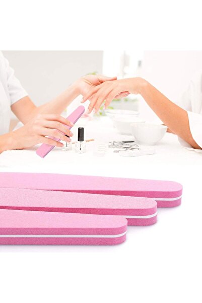 LA PERLA TECH 20Pcs Nail Buffer Block Files Sponge Washable Double Sided 100/180 Sanding Buffing File(Pink)
