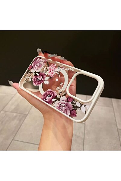 REDz Accessories Carcasă Magsafe Roses pentru iPhone 15, rezistentă la șocuri...