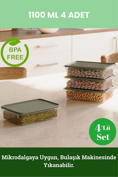 BAGER MARKET Freezer Storage Container - Winter Freezer Sampler - 1100 ml - 4 Colors