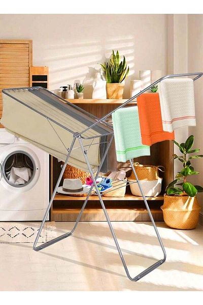 Cady One Iron Clothes Drying Rack Galvanized Silver