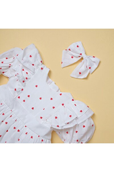 Little Ya Ya Love Kız Çocuk Kırmızı Kalp Detay Elbise