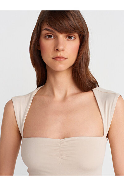 Dilvin 31780 Λεπτομέρεια πλάτης Top-Beige