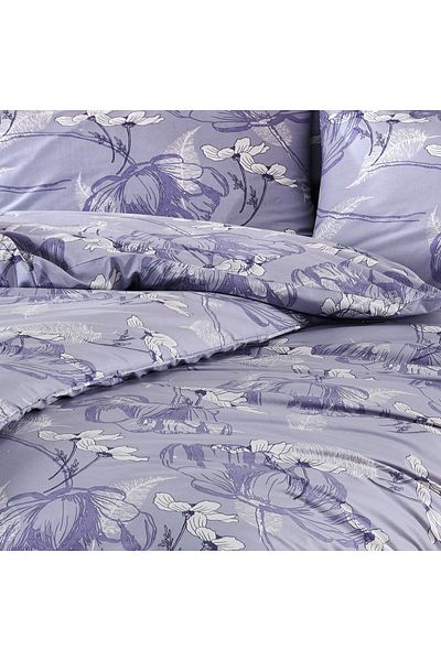 Story home Textile Set de lenjerie de pat dublă Story Home 100% bumbac Ranforce 144TC, husă pilotă 4 piese 200x220 cm Charlotte