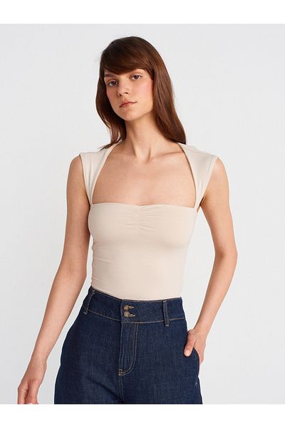 Dilvin 31780 Λεπτομέρεια πλάτης Top-Beige