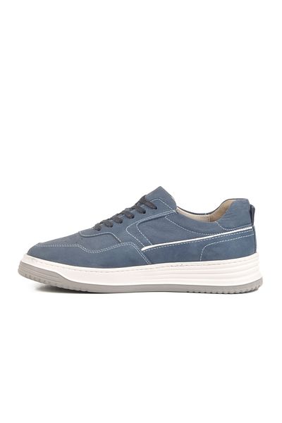 AYAKMOD Blue Nubuck Genuine Leather Men's Casual Shoes Lo2140-2090 m