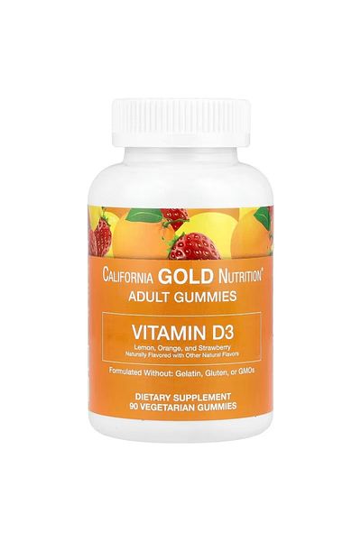California Gold Nutrition Vitamin D3 Chewable Regulate the Absorption of Calcium and Phosphorus,Supports Bone Health&Immunity