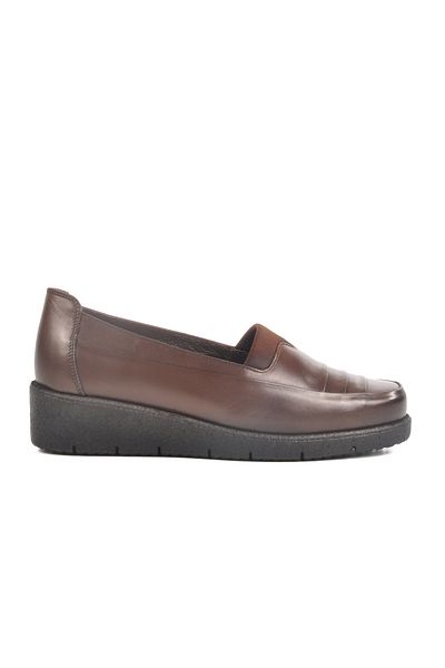 AYAKMOD Brown Anatomical Genuine Leather Women's Casual Shoes Bb0110 Z
