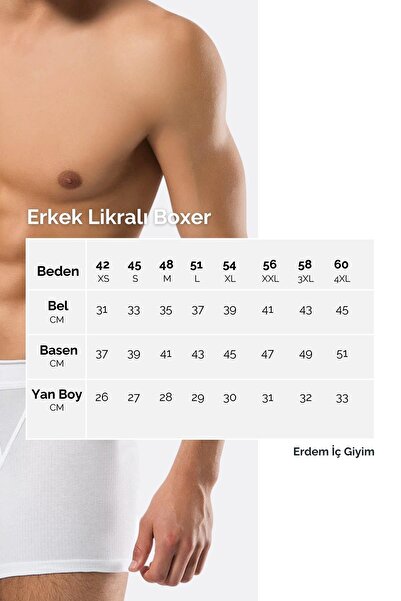 ERDEM İÇ GİYİM Erdem Kırmızı Pamuk Elastan Boxer 1409