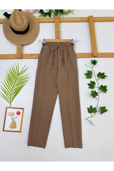 YEDİLALE Slim Fit Crepe Fabric Pants with Pocket and Elastic Waist [We Recommend 1 Size Larger]