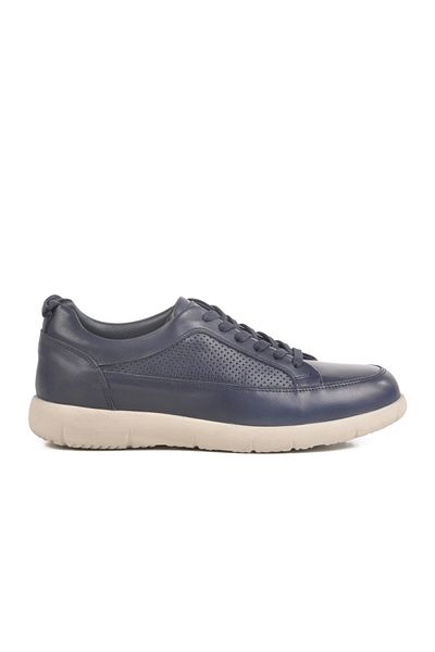 AYAKMOD Navy Blue Genuine Leather Men's Casual Shoes Lion m