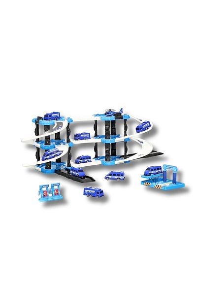 HEROES TOYS 49 Piece 3 Storey Garage Set - Police Parking Lot Set Children's Educational Educational Fun Toy