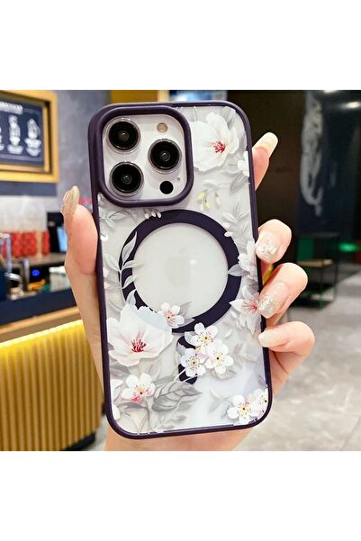 REDz Accessories Carcasă tip floare, Magsafe, compatibilă cu iPhone 15 Pro Ma...