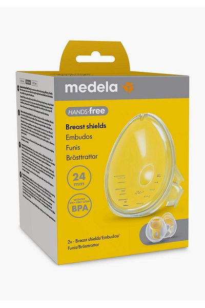 Medela - واقي صدر بدون استخدام اليدين 2 × 24 مم
