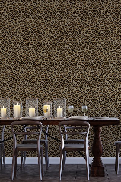 dreamwall Leopar Desenli Duvar Kağıdı -Isı ve Ses Yalıtımı Yırtılmaz
