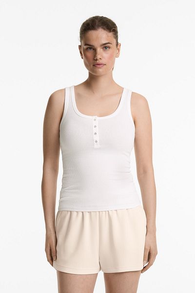Oysho Sleeveless buttoned top with cotton and modal