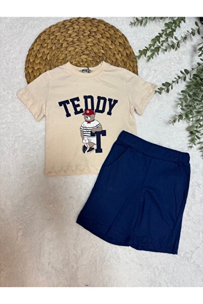 TİJK Boy's Teddy Printed Top and Bottom Set