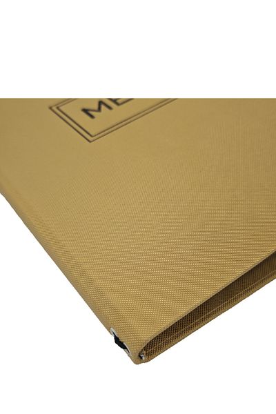 ankara menü A4 Thermo Leather Menu Container, Embossed Printed (Elastic - Snap-On - Drawstring)