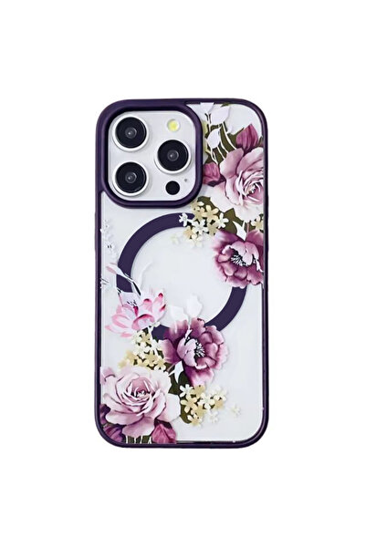 REDz Accessories Carcasă Magsafe Roses pentru iPhone 15 Pro, rezistentă la șo...