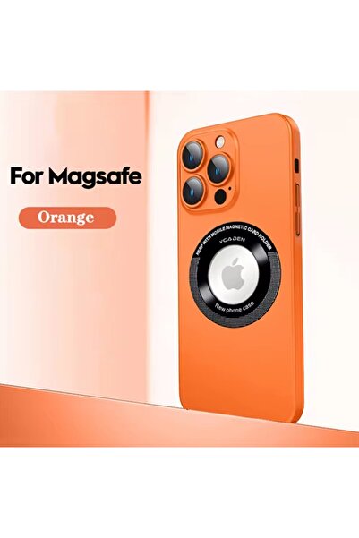 REDz Accessories Carcasă cu decupaj cu logo pentru iPhone 14 Pro, protecție pentru cameră, plastic Magsafe, portocaliu