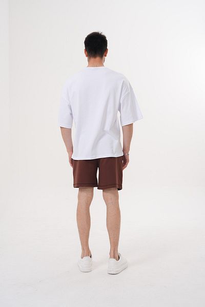 ACTIVE MODA Men's Cotton Tshirt - Shorts 2-Piece Set Lace up Large Size Colorful