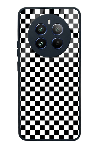 Spoyi Oppo Realme 12 Pro Plus Glossy Phone Case with Checkered Design