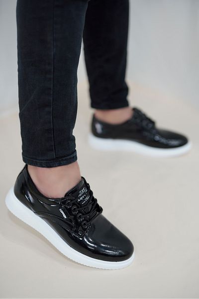 OBAY LİFE Men's Black Patent Leather Daily Casual Shoes Nbr4030
