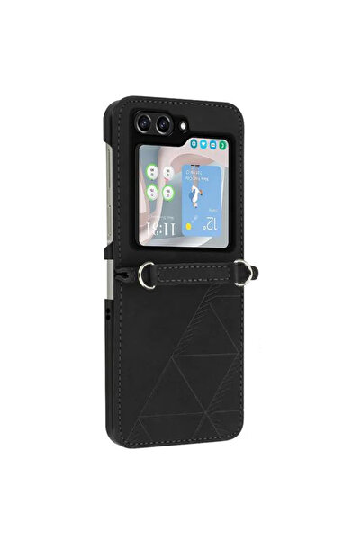 REDz Accessories Θήκη με γεωμετρική δερμάτινη εμφάνιση, συμβατή με Samsung Z ...