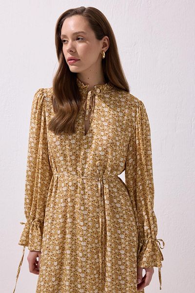 KADRİYE BAŞTÜRK Lou Viscose Long Dress Yellow