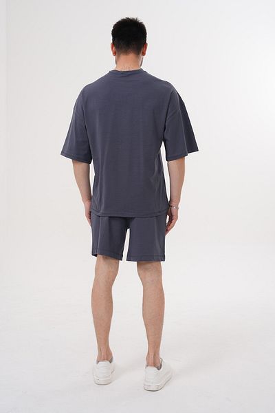 ACTIVE MODA - Men's Cotton Tshirt - Shorts 2 Pieces Suit with Laces Large Size
