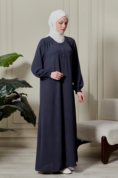 fistan Πουκάμισο γιακά με κουμπιά μπροστά Φαρδύ Φόρεμα Aerobin Φόρεμα Hijab Φόρεμα προσευχής της μητέρας