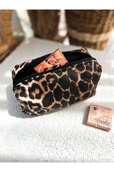 KaiHome Kaileopard Inner Lined Zippered Large Internal Volume Makeup Bag / Organizer