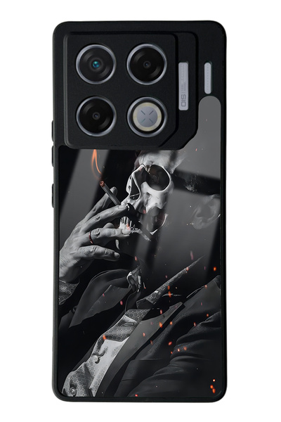 Spoyi İnfinix GT 20 Pro Smoke Skull Tasarımlı Glossy Telefon Kılıfı
