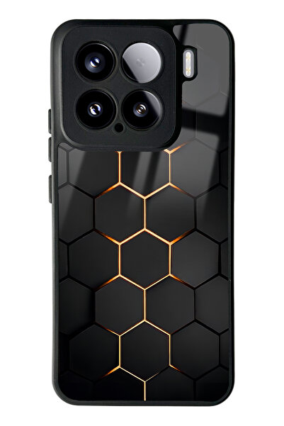 Spoyi Xiaomi Mi 15 Yellow Carbon Tasarımlı Glossy Telefon Kılıfı