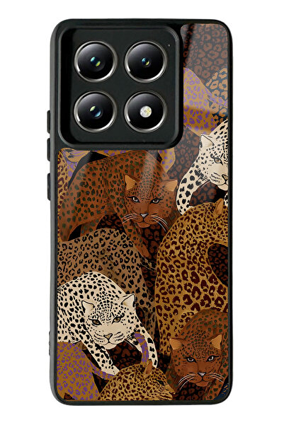 Spoyi Xiaomi Mi 14 T Pro Leoparlar Tasarımlı Glossy Telefon Kılıfı