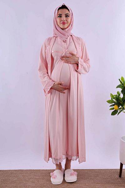 ByLohusa Effortt Pink Hijab Pregnant Maternity Set Byl2T40362