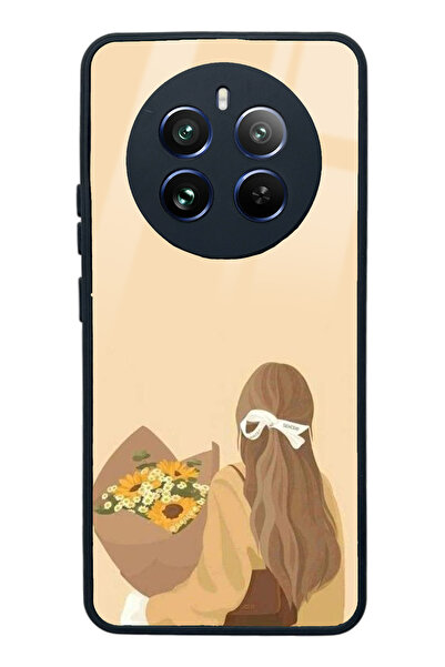 Spoyi حافظة هاتف لامعة لهاتف اوبو ريلمي 12 برو بتصميم زهرة فتاة