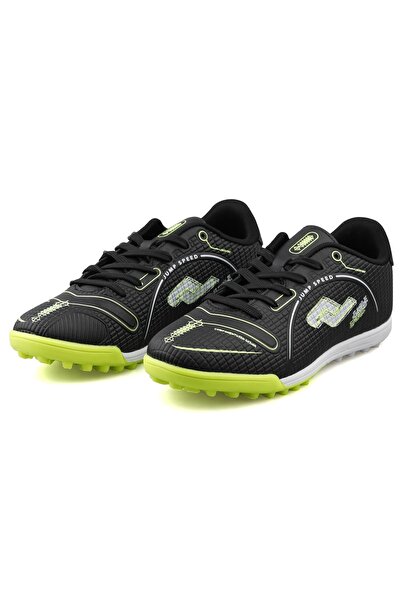 Jump 28006 B حذاء رجالي باللون الأسود والأخضر النيون Astroturf 28006-B-BLACK-...
