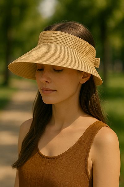 LAGRANZE Women S Wide Brim Straw Visor Sun Hat - Adjustable Summer Brim Beach Hat