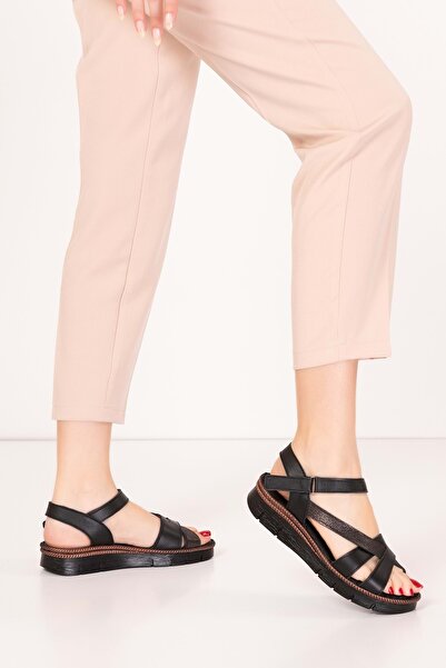 Gondol Hakiki Deri Rahat Günlük Hafif Sandalet kla.13