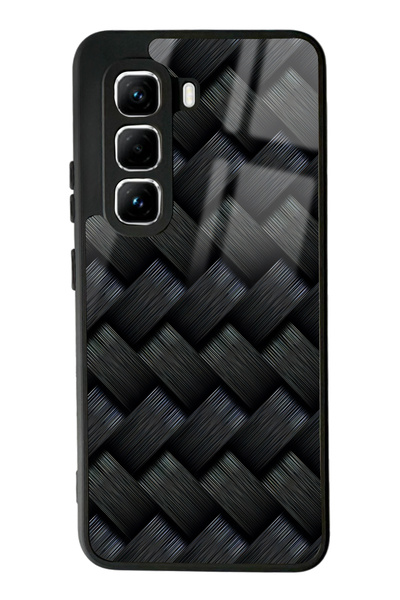 Spoyi Infinix Hot 50 Pro Black Mesh Design Glossy Phone Case