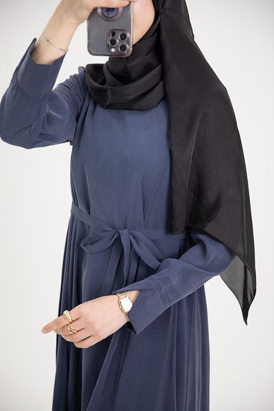 Nissra Ankanoor Modal Cupra Slit Sleeve Draped Dress Anka 253003