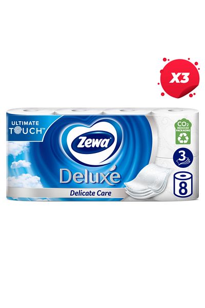 Zewa X3-ZEWA HARTIE IGIENICA 8ROLE 3STRATURI PURE WHITE